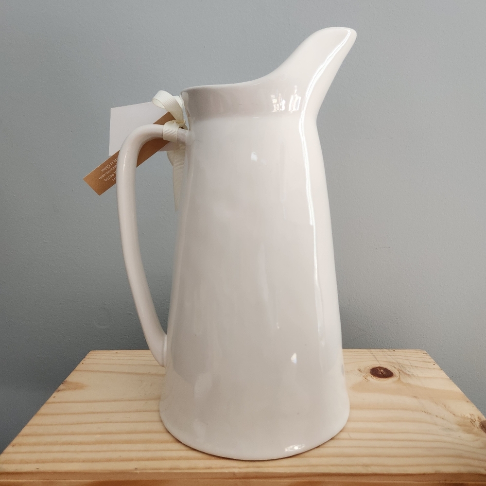 Rae Dunn Cream Colored "Drink" Pitcher with Handle - Picture 3 of 15